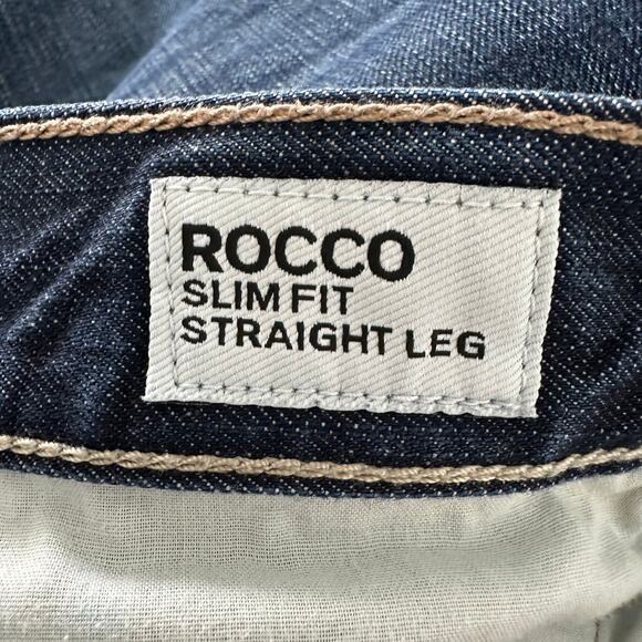 Express Jeans Rocco Slim Fit Straight Leg Men Size 36x30 Medium Wash Denim - Picture 5 of 7